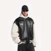 Balenciaga | nba collaboration varsity jacket in black/white