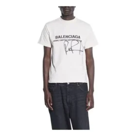 Balenciaga x RuPaul Jointly Signed FW21 Letter Printing Round Collar Male White 670943TLV579057