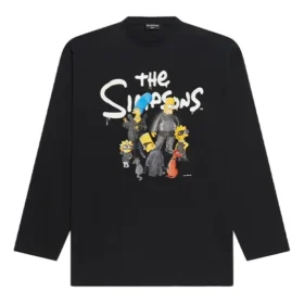 Balenciaga x THE SIMPSONS Long Sleeve T-Shirt Large Fit “Black” 681046TLVG70100