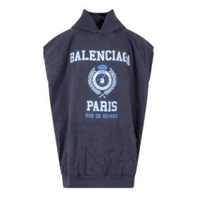 Est. 1917 College Logo Oversized Sleeveless Hooded Sweatshirt “Navy” 697875TMV964140