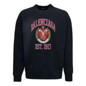 Est. 1917 College Logo Print Crewneck Sweatshirt “Black” 676629TLV901076