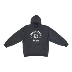 Est. 1917 College Logo Print Hoodie “Washed Black” 697879TMV991000
