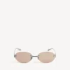 Gossip oval af sunglasses in dark ruthenium/brown