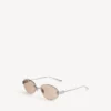 Gossip oval af sunglasses in dark ruthenium/brown