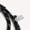 Malibu cord bracelet in black/white/shiny silver