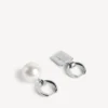 Malibu pearl earrings in shiny silver