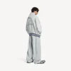 Men’s 3b football polo hoodie in grey/white