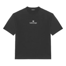 Men”s Balenciaga Alphabet Printing Short Sleeve Black 612966TJVD91034