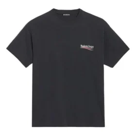 Men”s Balenciaga Alphabet Printing Short Sleeve Black 641675TIV521070