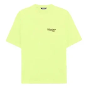 Men”s Balenciaga Logo Printing Short Sleeve Yellow 641675TJVF77110