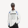 Men’s balenciaga | nba collaboration oversized long sleeve t-shirt in white/multicolor
