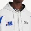 Men’s balenciaga | nba collaboration oversized zip-up hoodie in white/multicolor