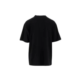 Men”s Balenciaga Oversize Logo Printing Retro Shoulder Drop Short Sleeve Black 620969TIVA11000