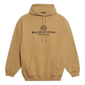 Men”s Balenciaga Paris Laurel Fleece Printing Khaki 570811TIV259605