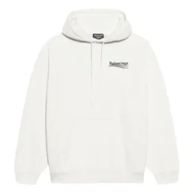 Men”s Balenciaga Political Campaign Alphabet Pattern Embroidered White 600583TKVI99084
