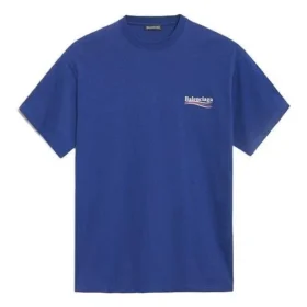 Men”s Balenciaga Political Campaign Printing Version Short Sleeve Royal blue 508203TAV444540