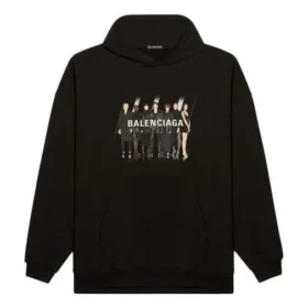 Men”s Balenciaga Portrait Logo Printing Black 620973TIVA21000