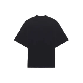 Men”s Balenciaga Running Pattern Printing Logo Loose Short Sleeve Black 641614TJVK61070