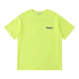 Men”s Balenciaga Small Logo Round Neck Short Sleeve Yellow 620967TJVF77110