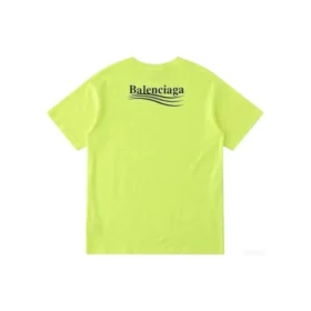 Men”s Balenciaga Small Logo Round Neck Short Sleeve Yellow 620967TJVF77110