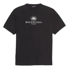 Men”s Balenciaga SS21 B Alphabet logo Pattern Short Sleeve Black 570803TFV761000