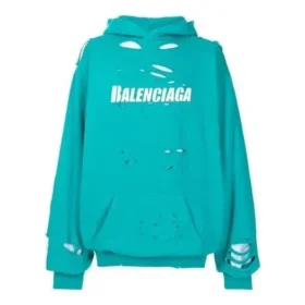 Men”s Balenciaga SS21 Classic Alphabet Printing Hole Sky Blue 659403TKVB64661
