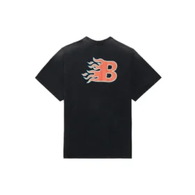Men”s Balenciaga SS21 Flame Retro Short Sleeve Black 656978TKV701076
