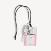 Men’s charm/keychain train ticket in white/black/pink