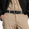 Men’s debossed logo belt in black