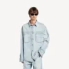 Men’s denim long sleeve shirt in light blue