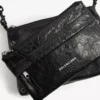 Men’s explorer double pouch messenger bag in black