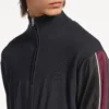 Men’s hybrid zip-up sweater in dark grey