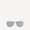 Men’s monday pilot sunglasses in light ruthenium