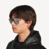 Men’s monday pilot sunglasses in light ruthenium