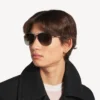 Men’s monday pilot sunglasses in light ruthenium
