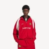 Men’s soccer tracksuit jacket in lipstick red