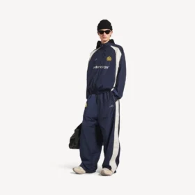 Men’s soccer tracksuit pants in marine blue