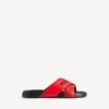 Men’s sporty pool slide sandal in black/red