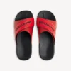 Men’s sporty pool slide sandal in black/red