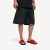 Men’s sporty pool slide sandal in black/red