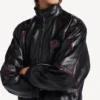 Men’s tracksuit jacket in black/burgundy