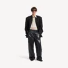 Men’s tracksuit pants in black/burgundy