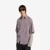 Men’s wrong sleeve shirt in red/navy