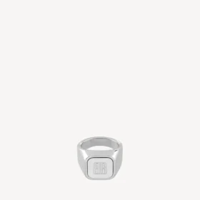 Nano signet ring in shiny silver