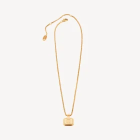 Nano square long necklace in gold