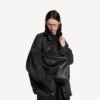 Rodeo handbag large grained calfskin in black