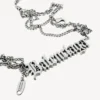 Typo destroyed necklace in antique silver