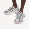 Women’s 3xl gel clearsole sneaker in white/pink/black