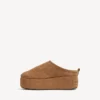 Women’s alaska soft platform mule in brown/white
