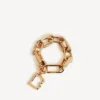Women’s b link bracelet in shiny gold